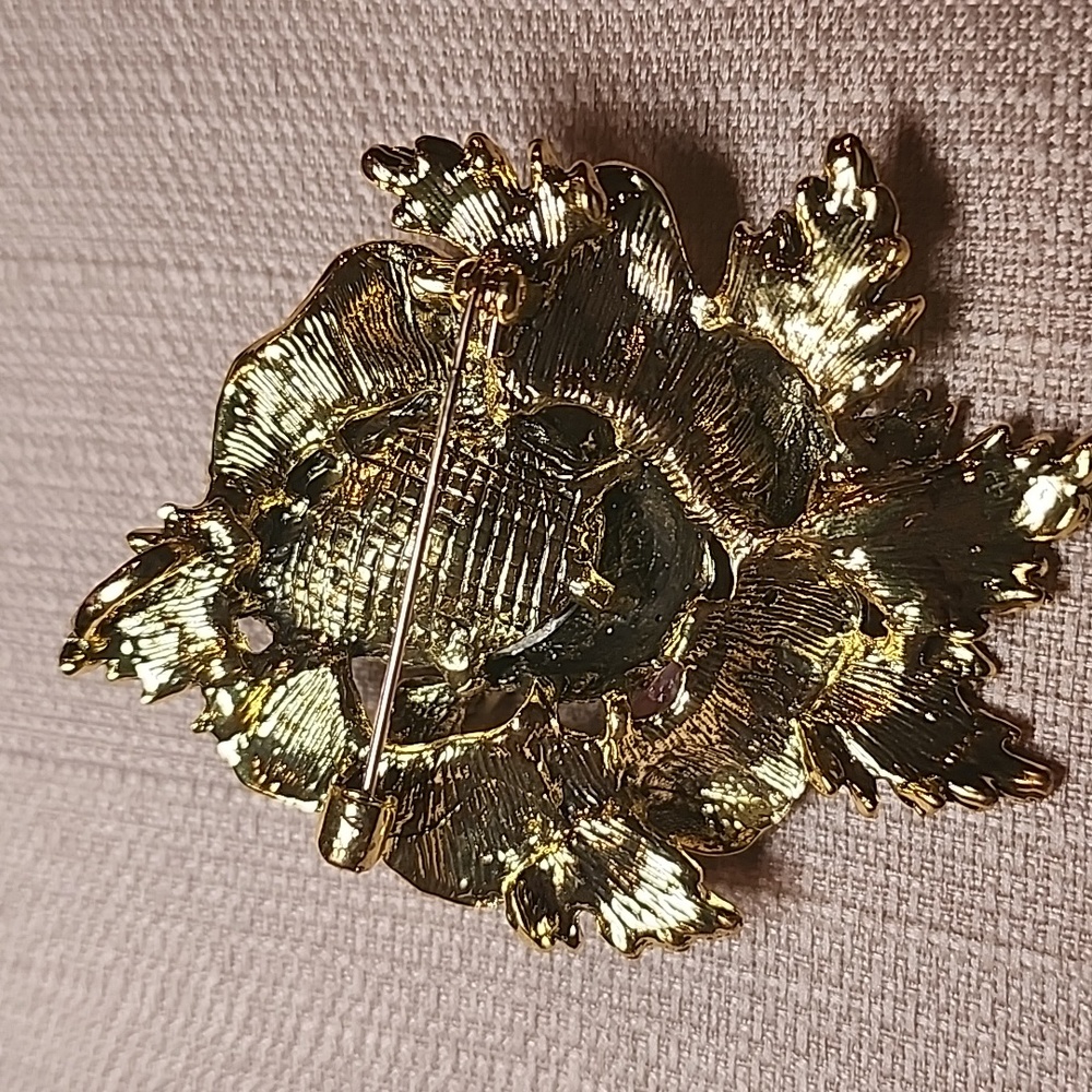 New Multi Rhinestone Flower Brooch - Picture 8 of 12